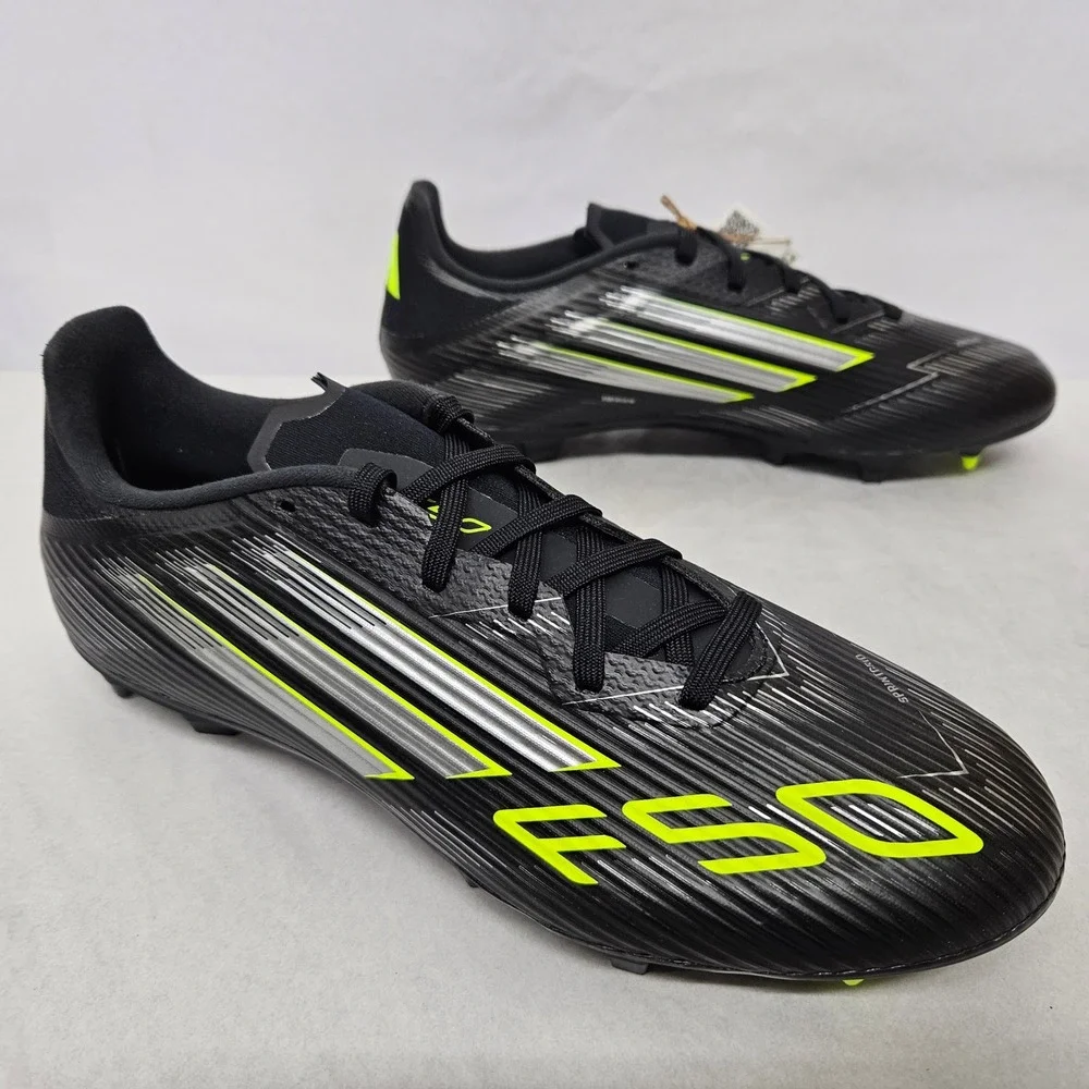 Adidas F50 League FG MG Soccer Cleats JI0007 Black‎ Lucid Lemon Mens Size 7.5